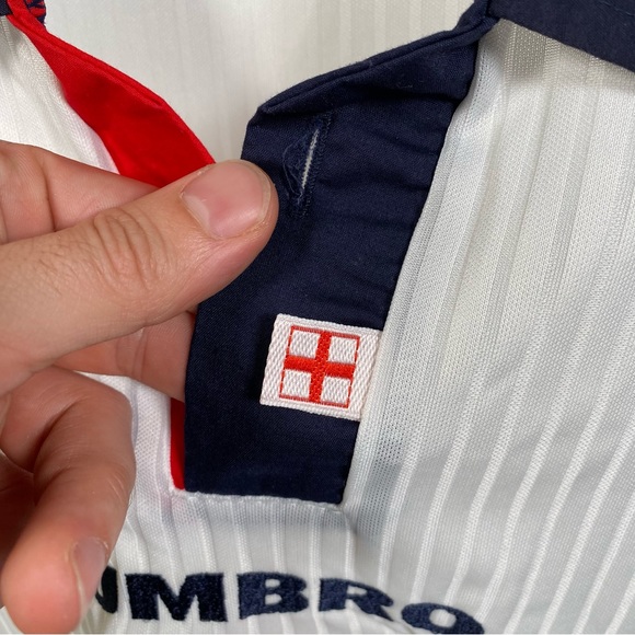 Original Umbro England Football Shirt 1998 Home Rare White Large - Picture 7 of 16